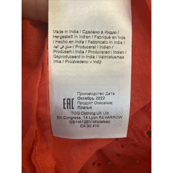 Saint Tropez Women’s Dress XL Coral Tily‎ Eyelet Made In India - Picture 7 of 10